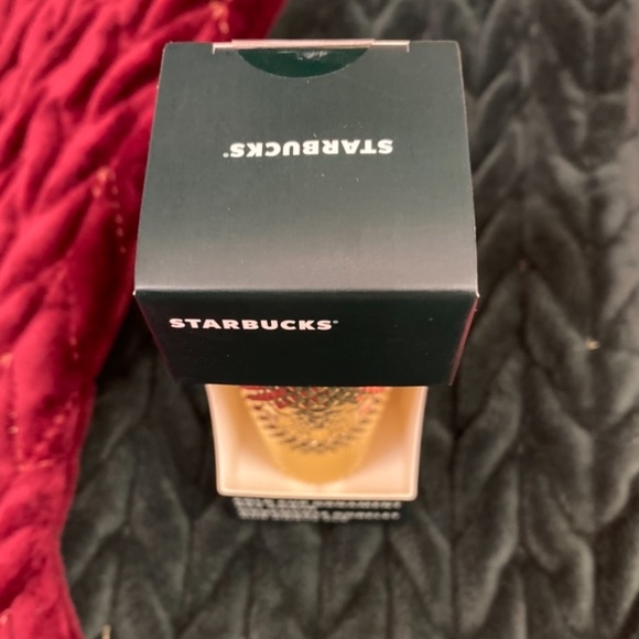 Gold Studded Starbucks Cup Keychain / Ornament Christmas Winter 2022 - Picture 5 of 5